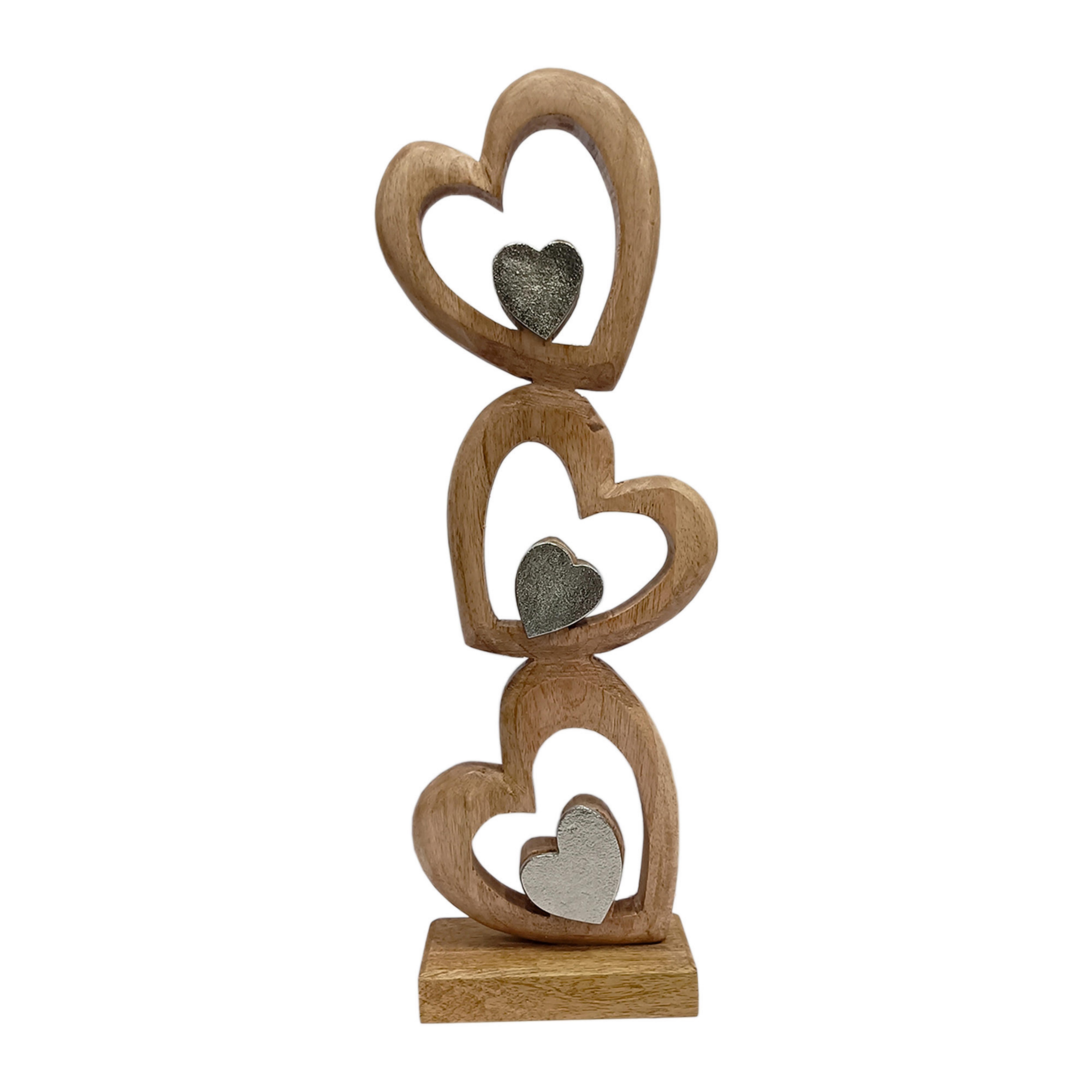 Dekoherz Rinara - Naturfarben/Nickelfarben, ROMANTIK / LANDHAUS, Holz/Metall (16/7,5/45cm) - James Wood