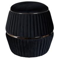 Hocker Doric 225 Schwarz D: 51,5 cm - Graphitfarben/Schwarz, Design, Textil (51,5/53cm) - Kayoom