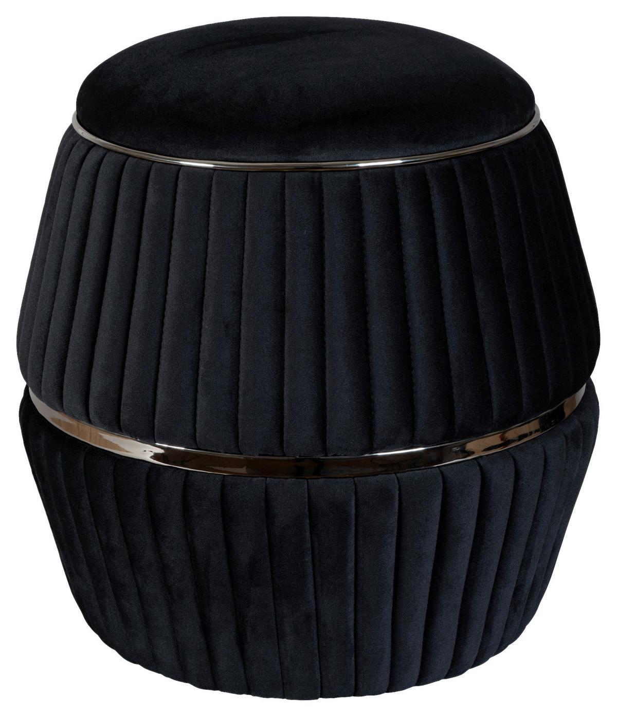 Hocker Doric 225 Schwarz D: 51,5 cm - Graphitfarben/Schwarz, Design, Textil (51,5/53cm) - Kayoom