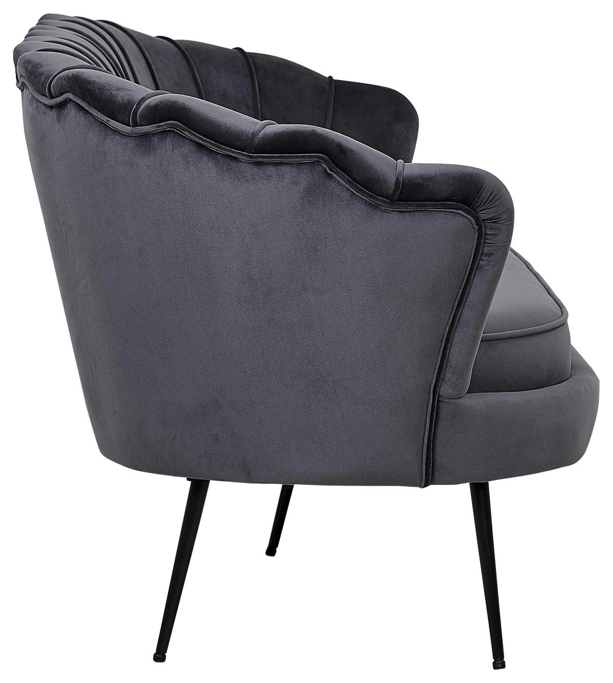 2-sitzer-sofa Calais - Dunkelgrau/Schwarz, Design, Textil/Metall (180/78.5/78cm) - Livetastic