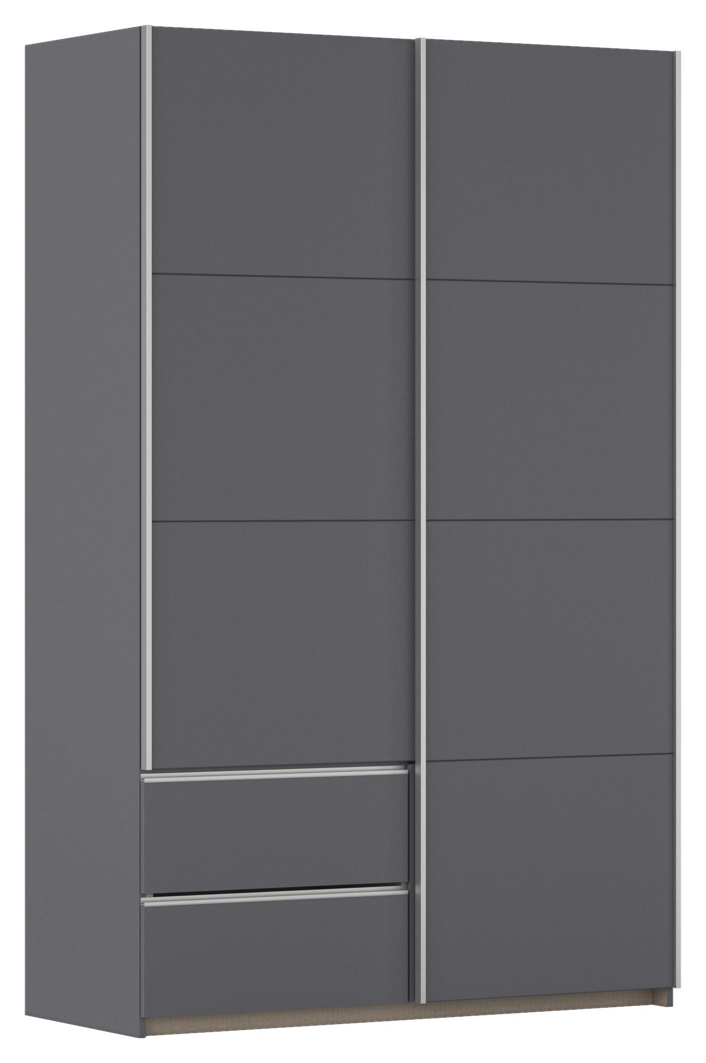 Schwebetürenschrank Stoke Grau/Alufarben B: 131 cm - Alufarben/Grau, MODERN, Holzwerkstoff (131/210/59cm) - Rauch Möbel