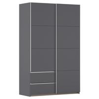Schwebetürenschrank Stoke Grau/alufarben B: 131 Cm - Alufarben/Grau, MODERN, Holzwerkstoff (131/210/59cm) - Rauch Möbel
