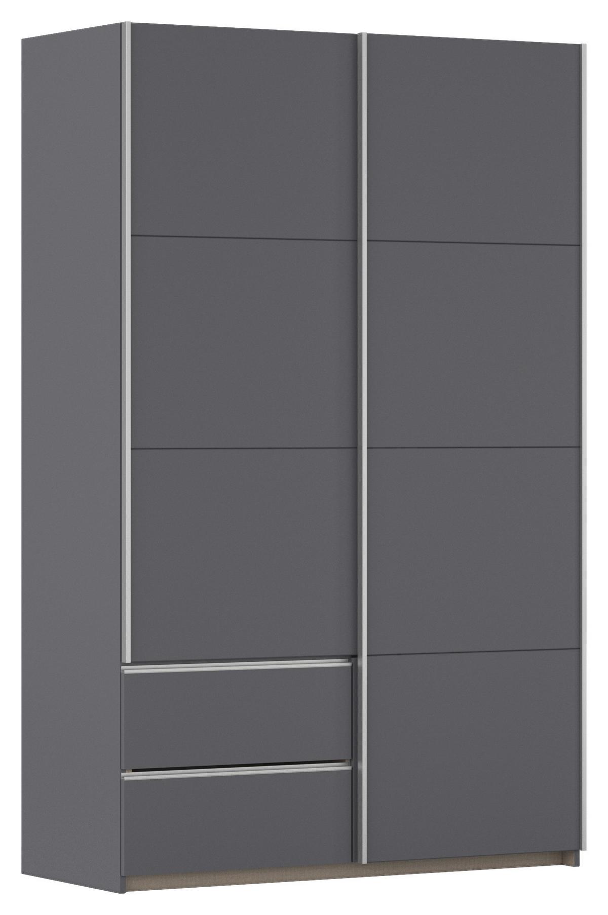 Schwebetürenschrank Stoke Grau/alufarben B: 131 Cm - Alufarben/Grau, MODERN, Holzwerkstoff (131/210/59cm) - Rauch Möbel