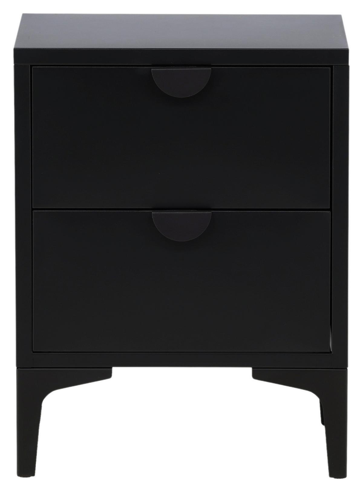 Nachttisch Piring - Schwarz, Design, Metall (45/59/40cm) - Livetastic