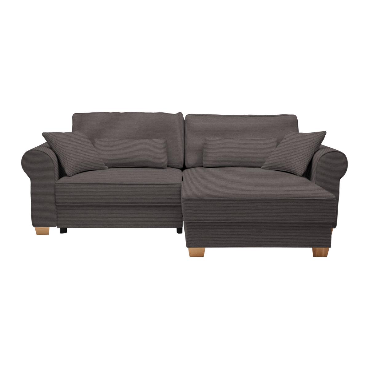 Sedací souprava ANGELO, oboustranná,tm.šedý manšestr - tmavě šedá, Moderní, dřevo/kompozitní dřevo (255/92/185cm) - Mömax