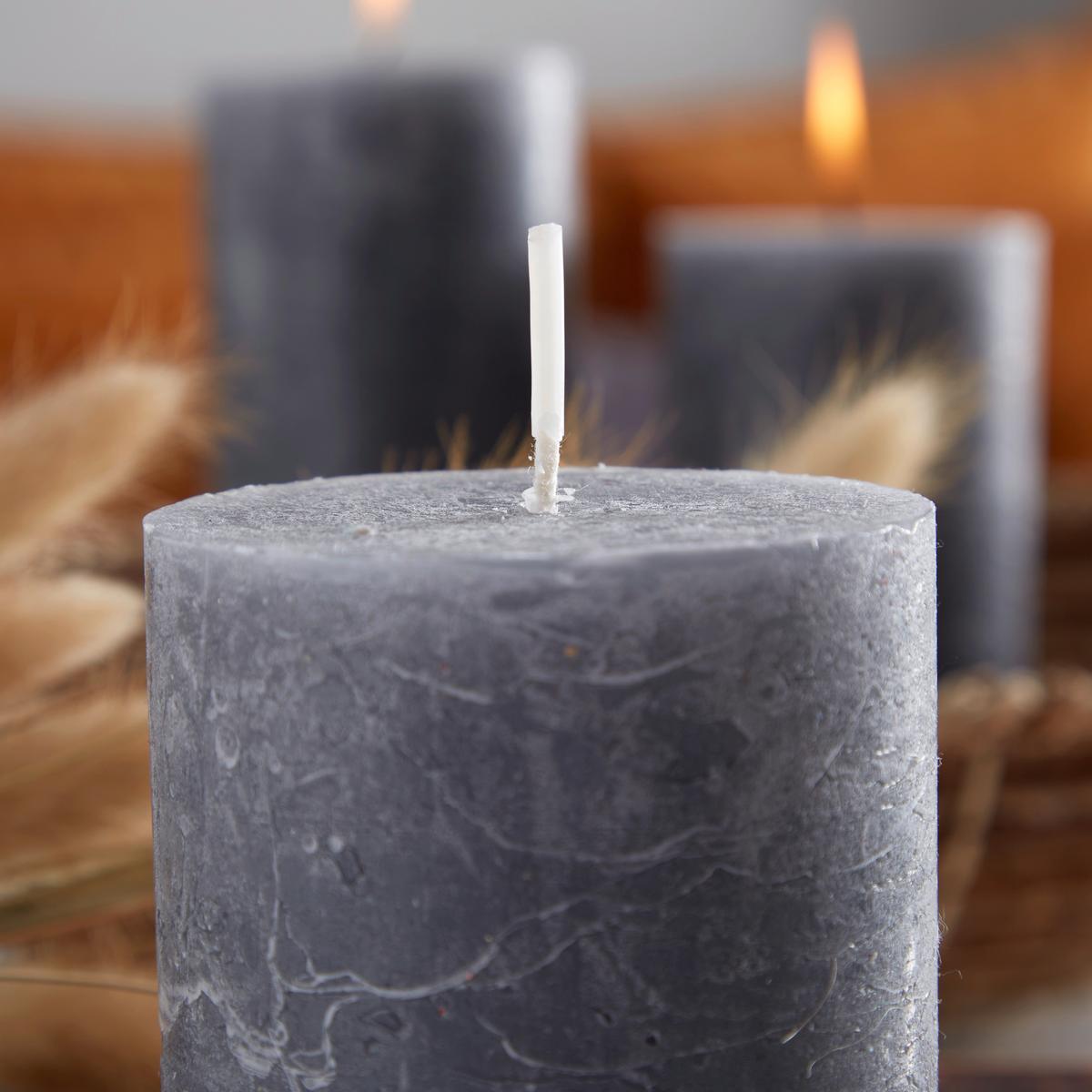 Stumpenkerze Saphira Dunkelgrau Dxh: 6,8x9 Cm - Dunkelgrau, Basics (6,8/9cm) - Ondega