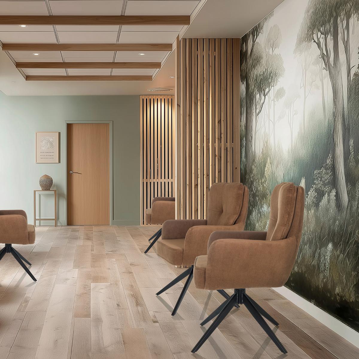 Armlehnstuhl Tarugo Braun B: 58 Cm - Schwarz/Braun, MODERN, Textil/Metall (58/94/60cm) - MID.YOU