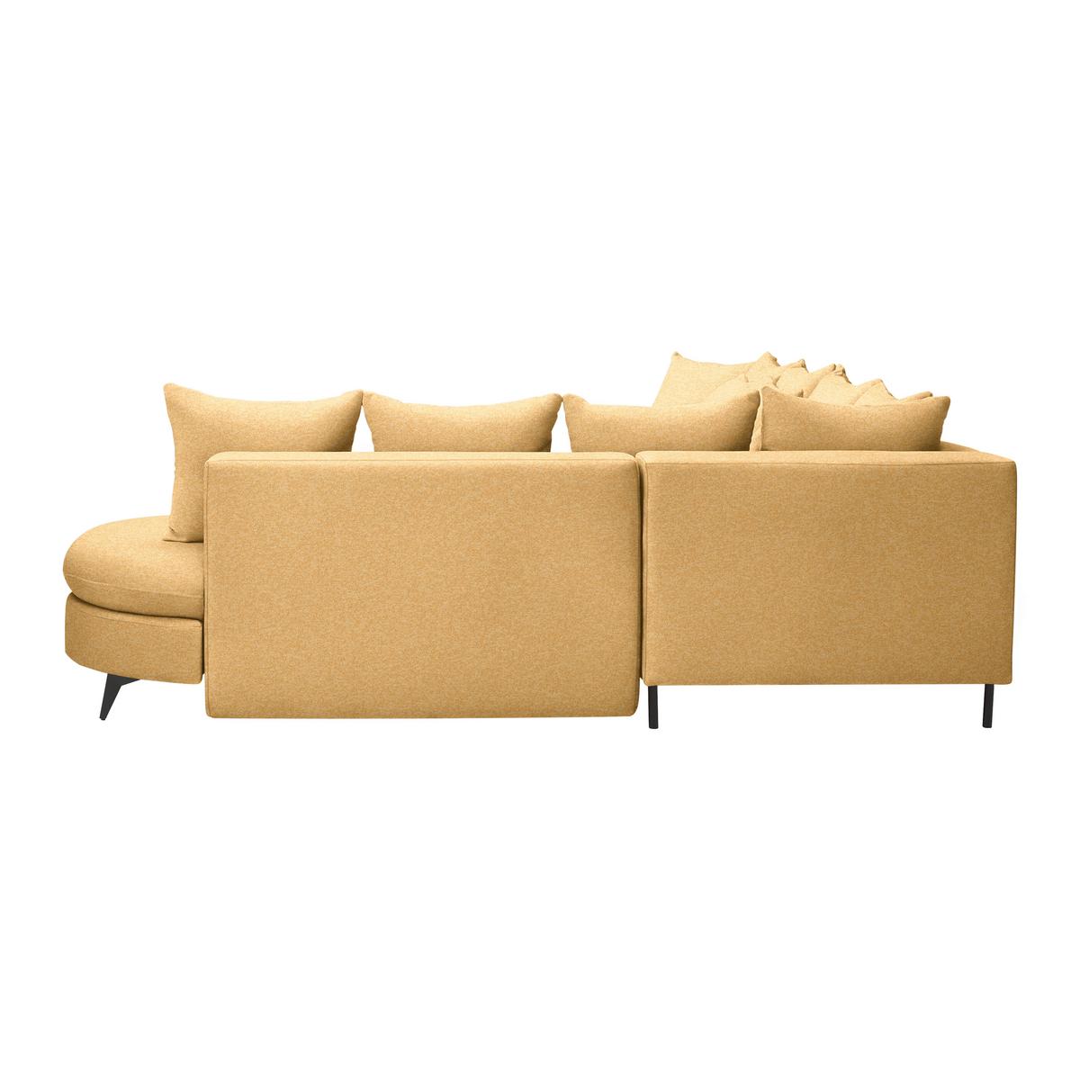 Rohová sedačka AXEL, pravá, hořčicově žlutá tkanina - černá/hořčicově žlutá, Moderní, kov/textil (291/250cm) - Mömax