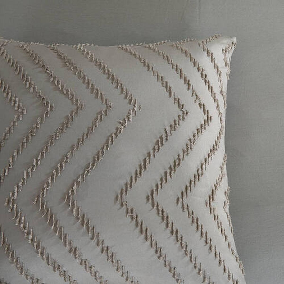 Bettwäsche Zigzag 200x200 Cm Braun Taupe Graubraun - Grau, Basics, Textil (200/200cm)