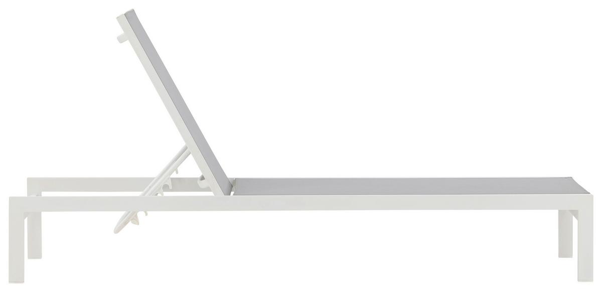 Sonnenliege Copacabana - Weiß/Grau, KONVENTIONELL, Metall (60/30/195cm) - Gardenson
