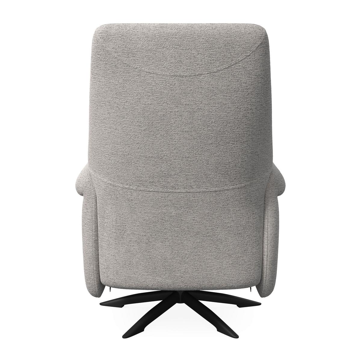 Relaxační křeslo ALICE, světle šedé buklé, max. 140 kg - černá/světle šedá, Moderní, kov/dřevo (76/110/94cm) - Bessagi Home