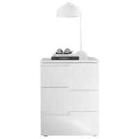 Nachtkästchen Weiß H: 60,9 cm, Spice 3 - Weiß Hochglanz/Schwarz, MODERN, Holzwerkstoff (46,2/60,9/40cm)