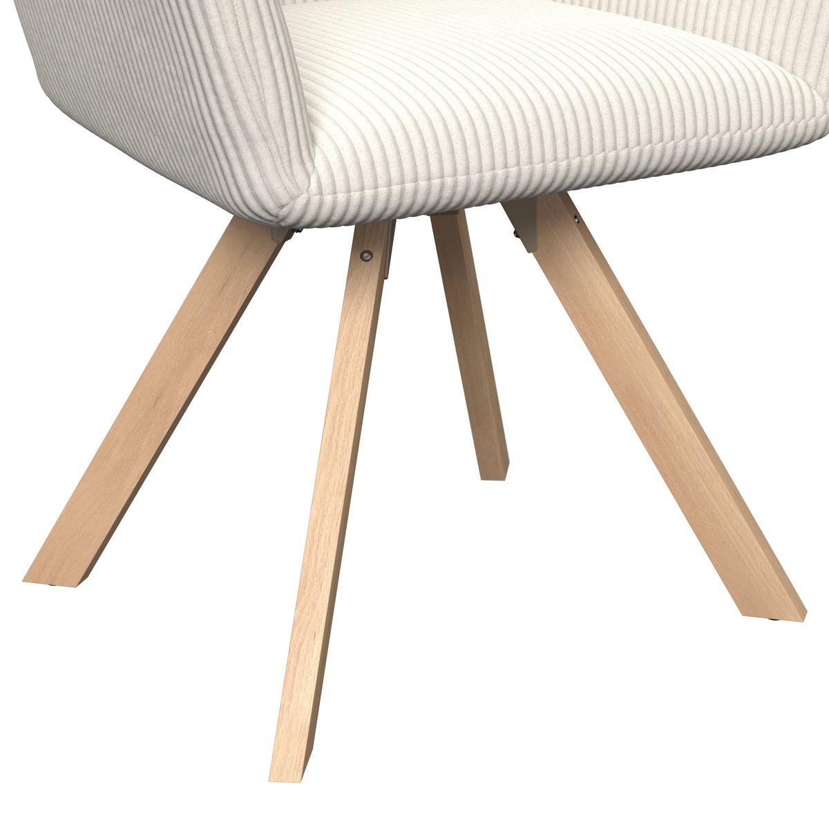 Židle s područkami Mairo MAIRO - krémová/barvy buku, Moderní, dřevo/textil (66/62/91cm) - Bessagi Home