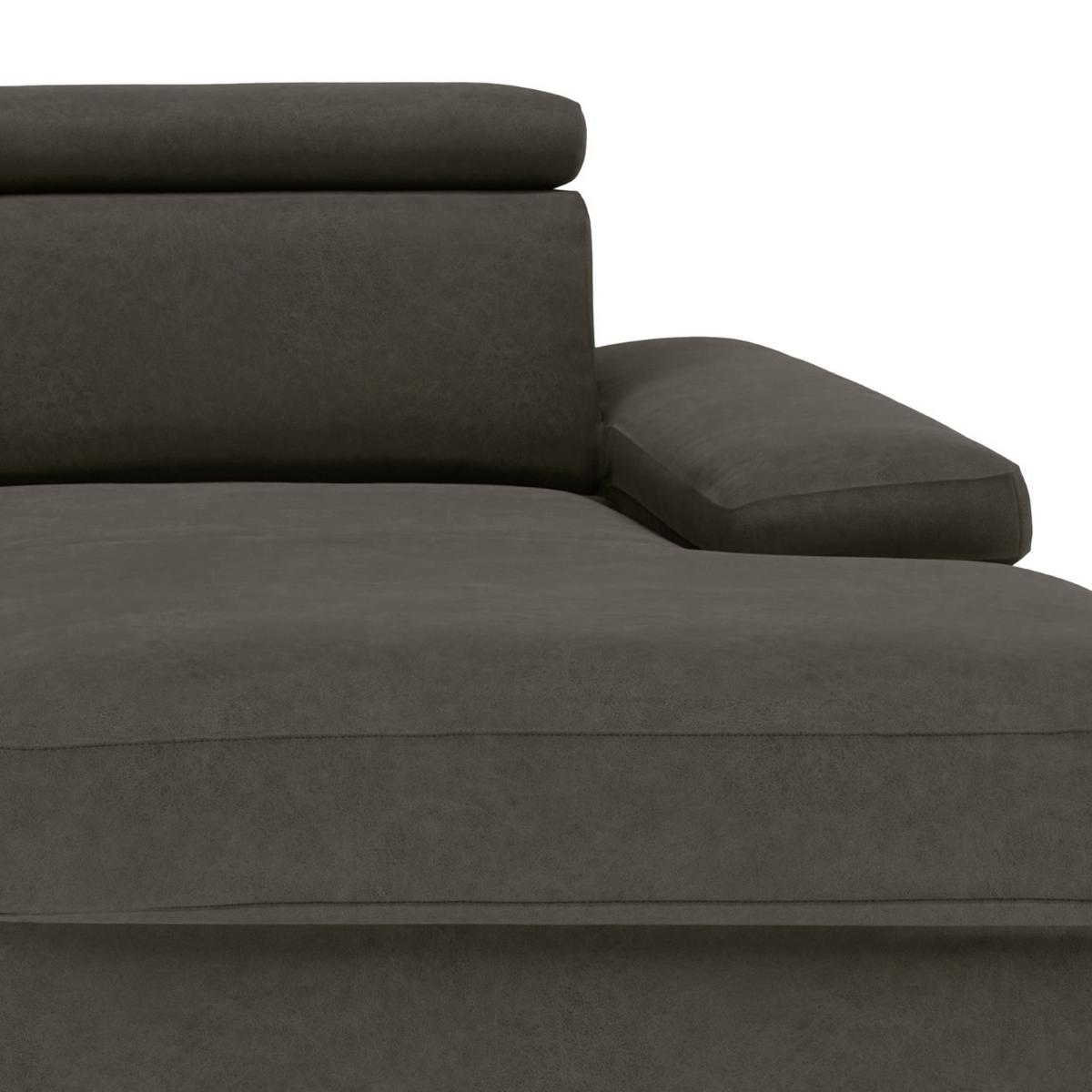 Ecksofa Elvis, Anthrazit S: 259x182 Cm - Anthrazit/Silberfarben, KONVENTIONELL, Textil (259/182cm) - Trendmanufaktur