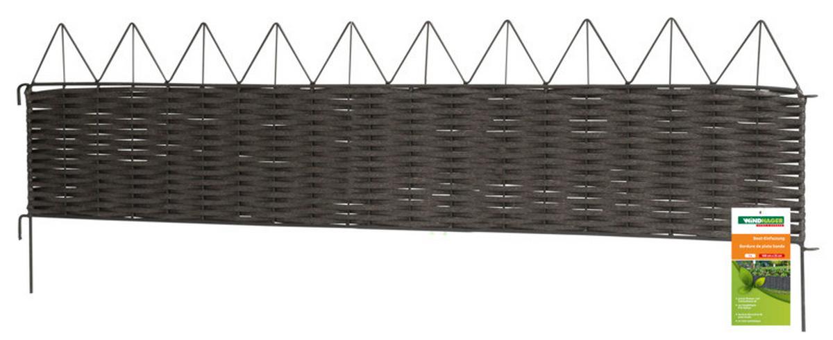 Beeteinfassung 25-35x100 cm Kunststoff Anthrazit Wetterb. - Anthrazit, Basics, Kunststoff (25/35/100cm)
