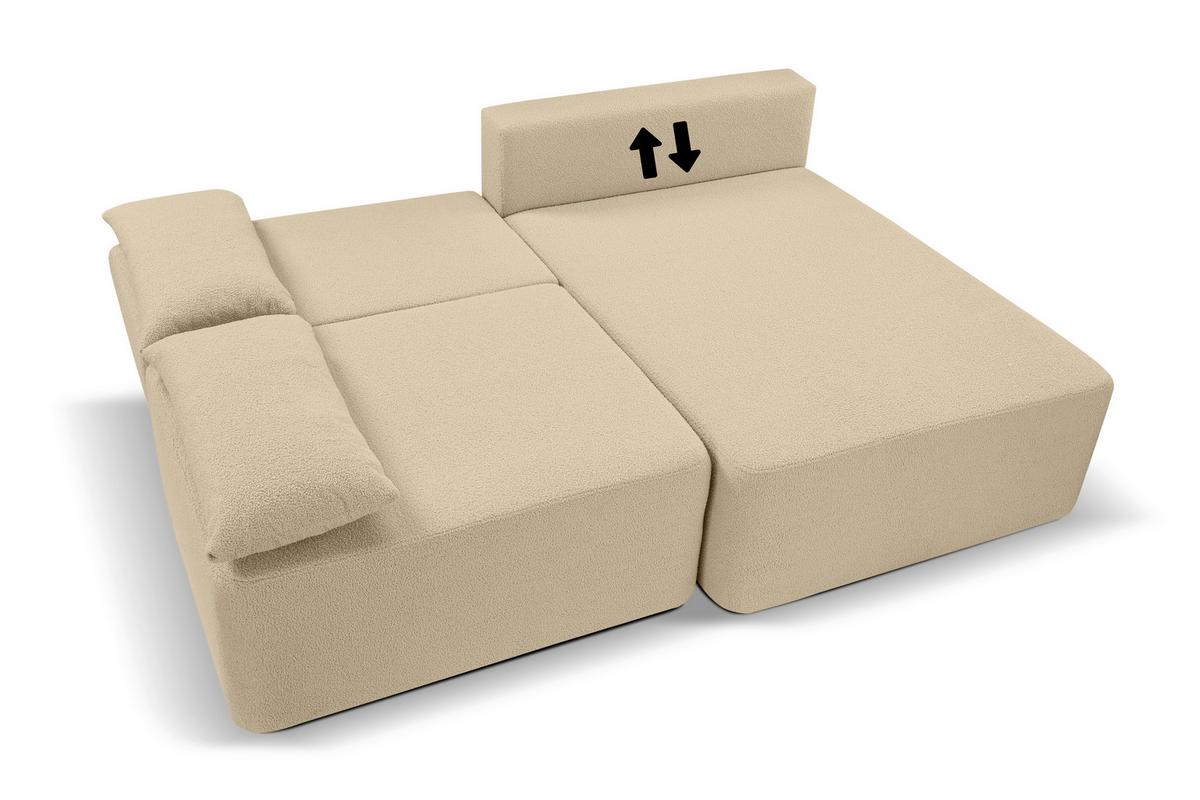 Ecksofa Amsterix Beige S: 213x158cm - Beige/Schwarz, Basics, Holz/Textil (213/158cm) - MID.YOU