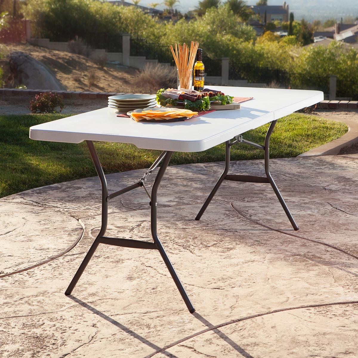 Gartenklapptisch Lm80471 - Weiß, KONVENTIONELL, Kunststoff (183/76/74cm)