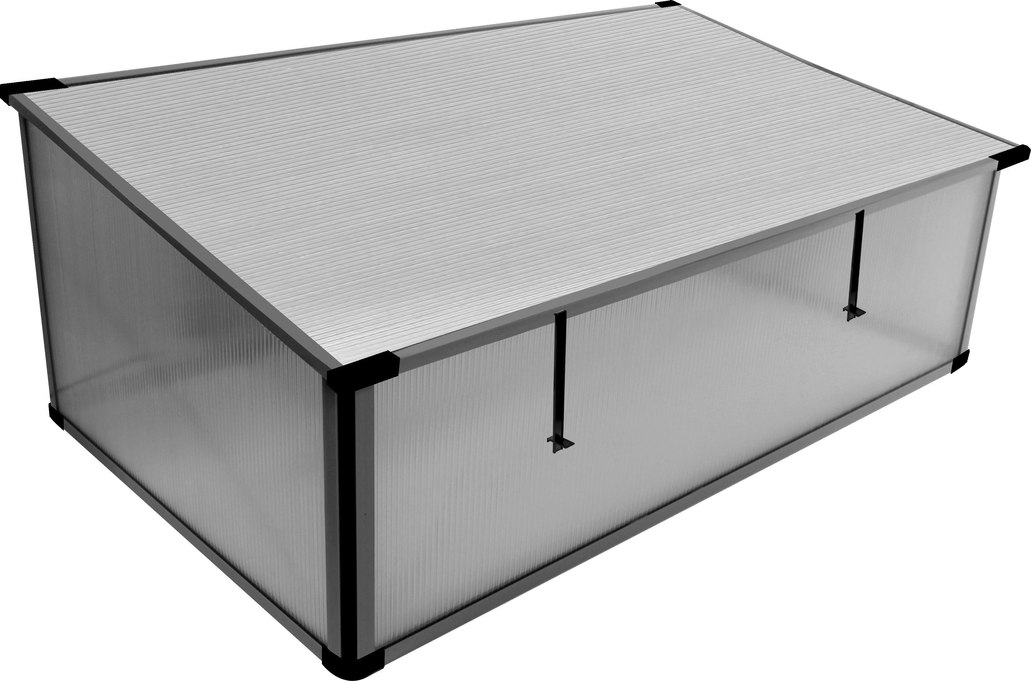 Frühbeet Levana 95x36,5x55 cm mit Klappöffnung - Hellgrau, Basics, Kunststoff (95/36,5/55cm)