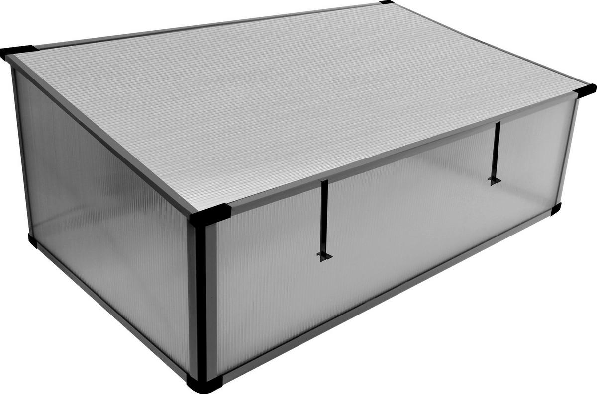 Frühbeet Levana 95x36,5x55 Cm Mit Klappöffnung - Hellgrau, Basics, Kunststoff (95/36,5/55cm)