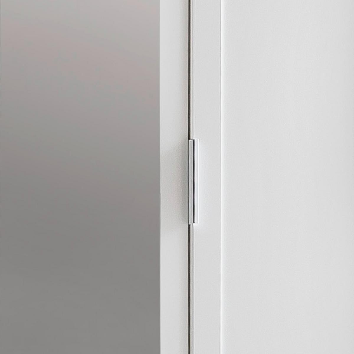 Drehtürenschrank Mit Spiegel + Laden 135cm Nadja, Weiß - Weiß, KONVENTIONELL, Glas/Holzwerkstoff (135/210/59cm) - MID.YOU