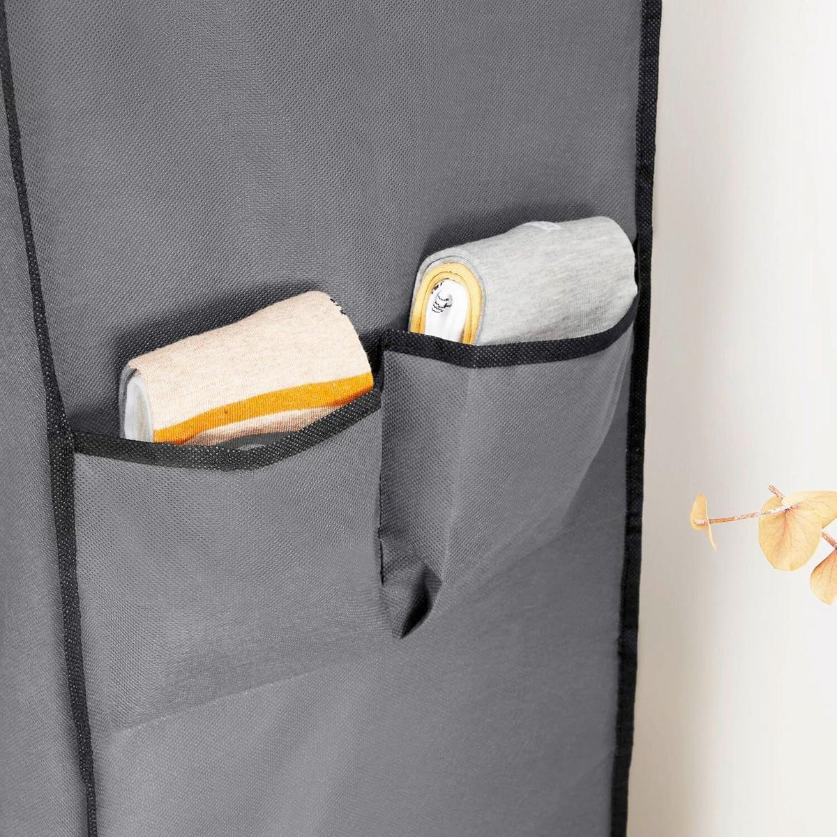 Schuhregal Dunkelgrau B: 88cm - Dunkelgrau/Weiß, Basics, Kunststoff/Textil (88/160/28cm)