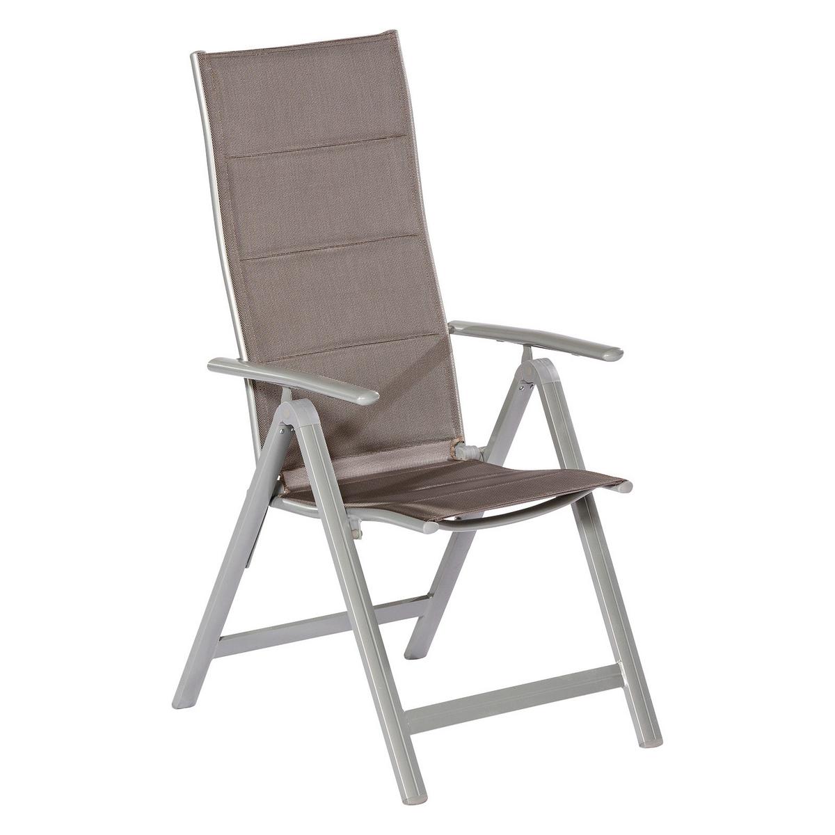 Gartenmöbel Set 5-Tlg. Taviano Metall/Glas/Textil - Silberfarben/Braun, ROMANTIK / LANDHAUS, Glas/Textil - Gardenson