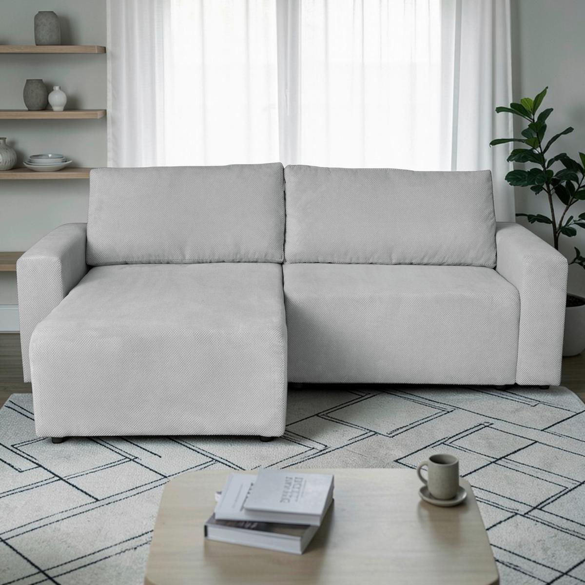 Ecksofa Dallas Boucle Grau 173x258 cm - Schwarz/Grau, MODERN, Holz/Kunststoff (173/258cm)