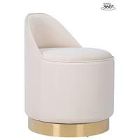 Drehhocker Vilktor 125 Beige D: 52 Cm - Beige/Goldfarben, Design, Textil/Metall (52/68cm) - Kayoom