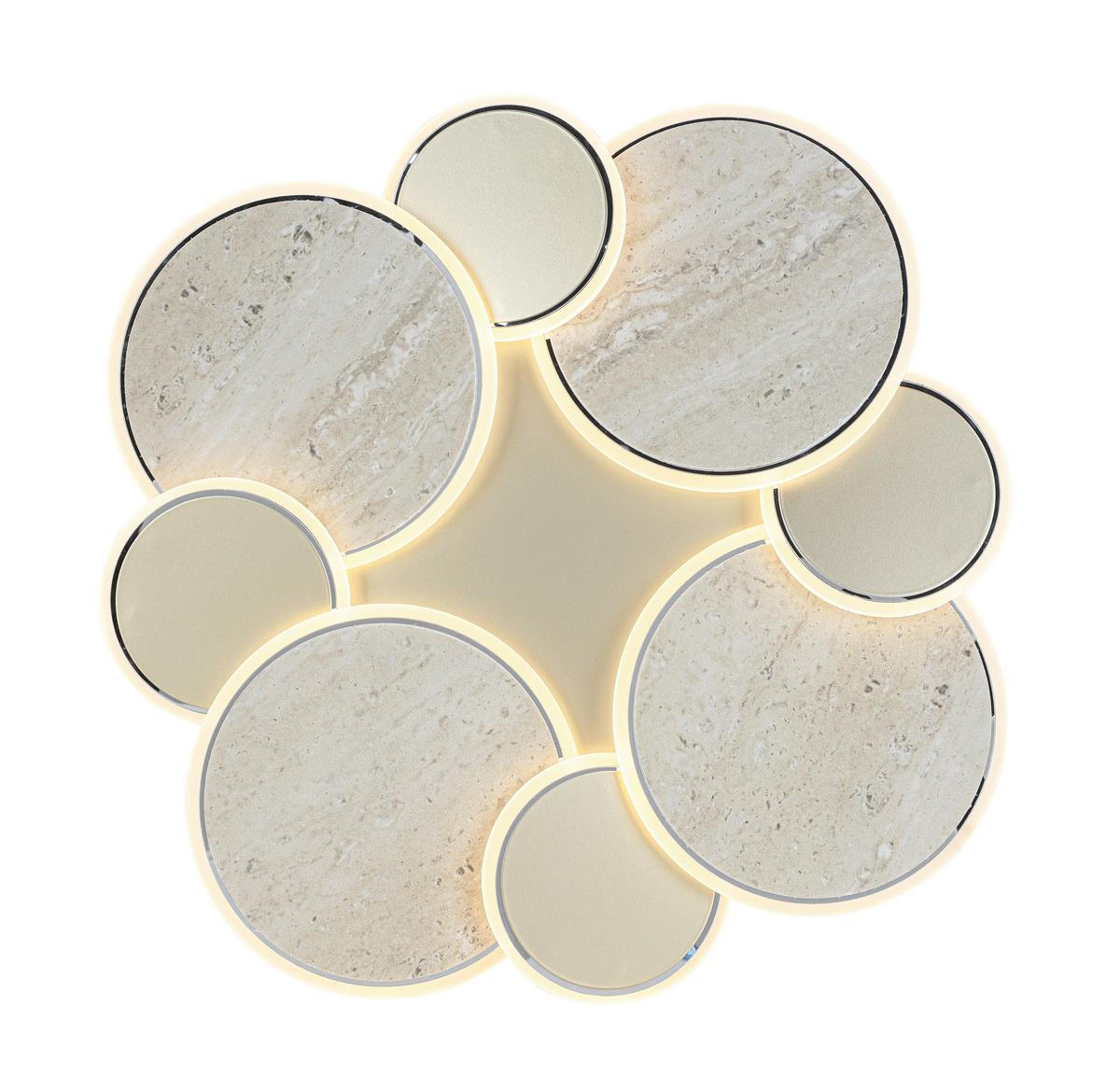 STROPNÉ LED SVIETIDLO STONI - šampanská/chrómová, Modern, kov/plast (52/6cm) - Mömax