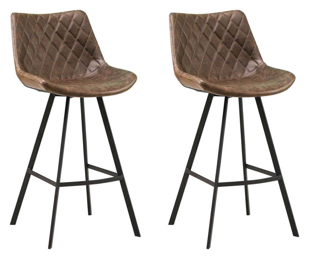 Barhocker-set Bowie - Taupe/Schwarz, KONVENTIONELL, Textil/Metall (50/102/55cm) - MID.YOU