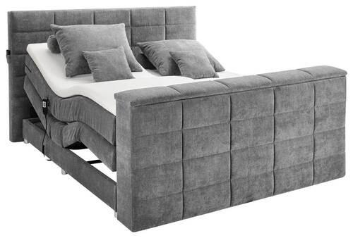 Boxspringbett Mit Topper 180x200 Cm Denver - Grau, KONVENTIONELL, Textil (180/200cm) - Carryhome