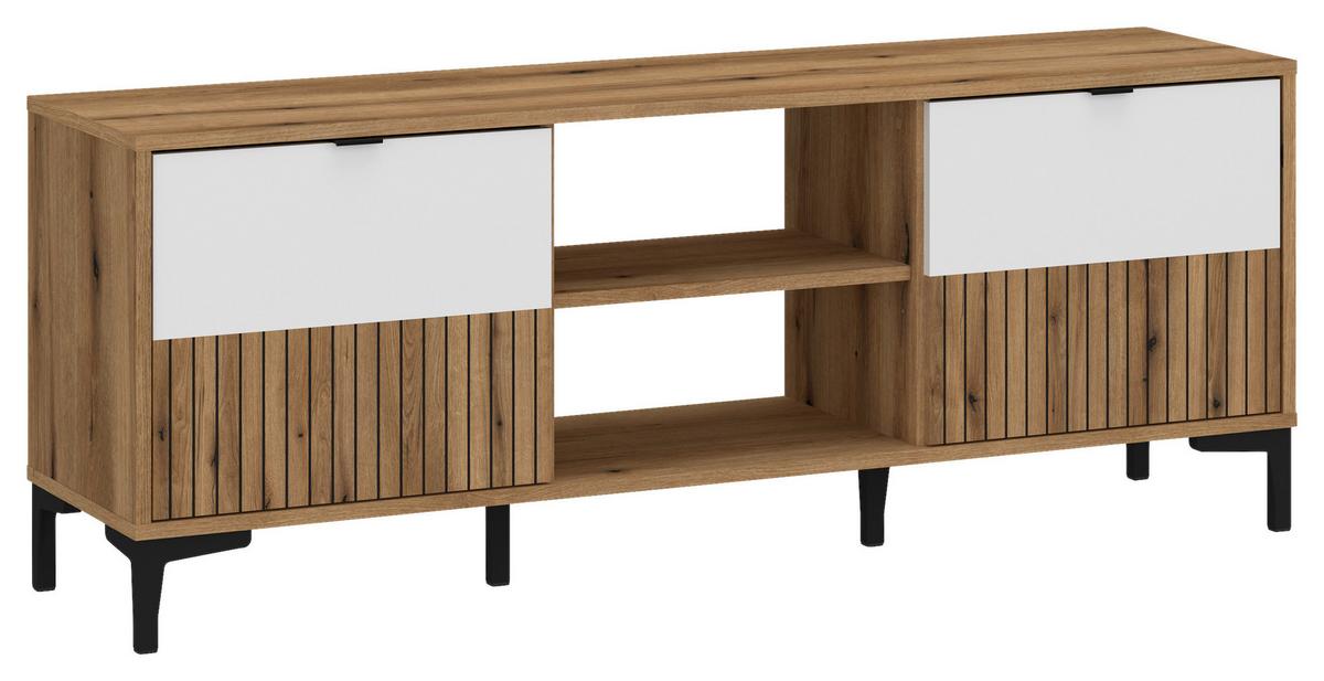 Tv-elem Ricko - tölgyfa színű/fehér, Trend, faalapú anyag (135,4/54/40cm)