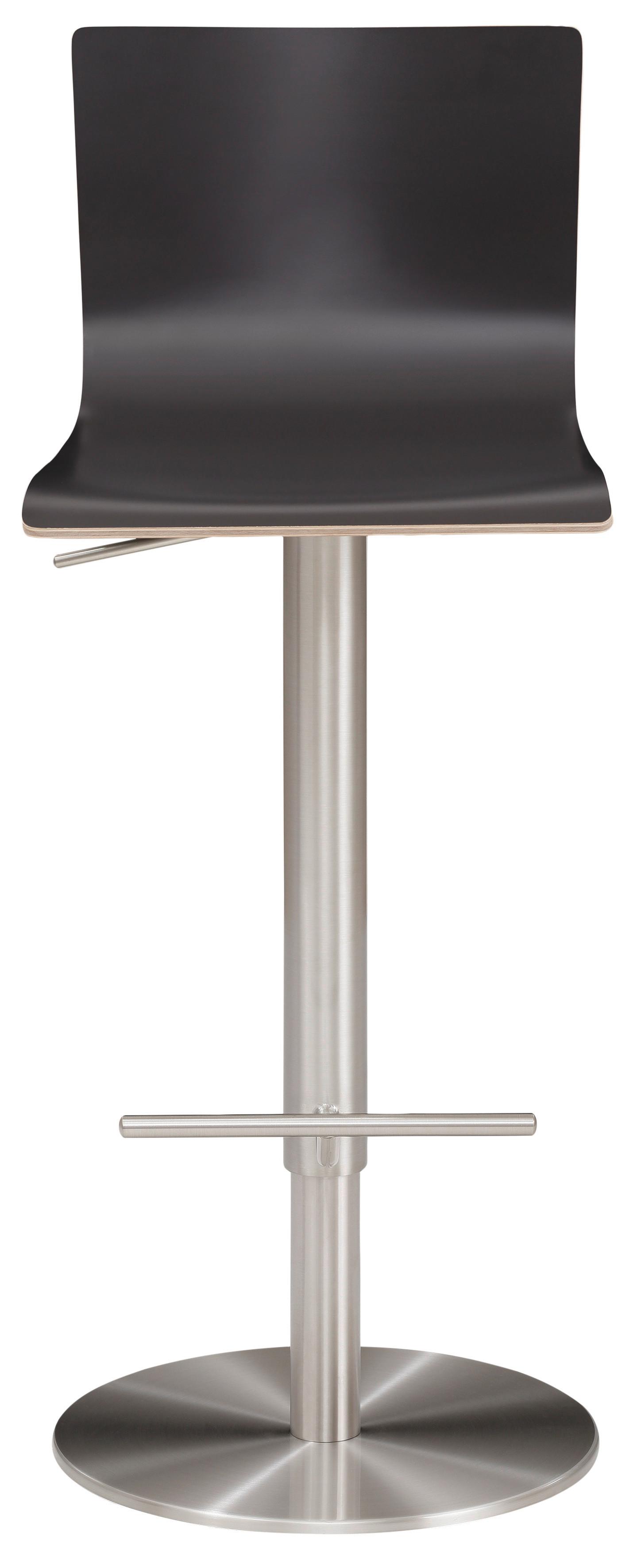 Barhocker My Henri - Chromfarben/Anthrazit, MODERN, Holz/Metall (39,5/81-107,5/43cm) - MID.YOU