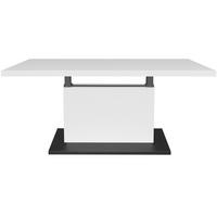 Couchtisch Lift Weiß/Schwarz B: 120 cm - Weiß Hochglanz/Schwarz, Design, Holzwerkstoff/Metall (120/55-69/70cm) - MID.YOU
