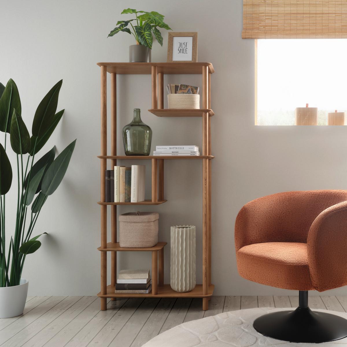 Regál MATS, prírodná farba - prírodná farba, Modern, drevo/kompozitné drevo (70/142/30cm) - Premium Living