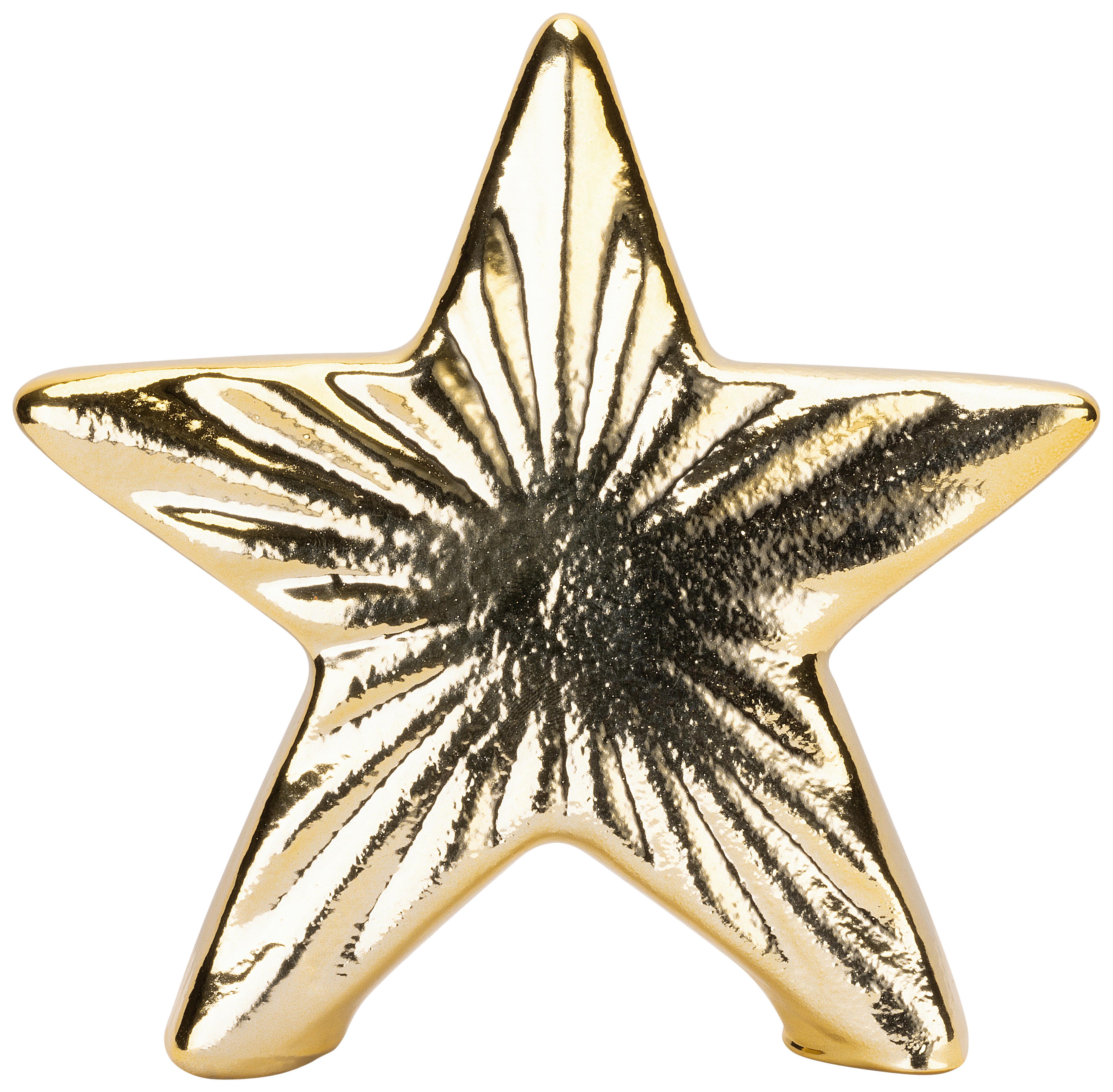 Dekostern Laura - Goldfarben, KONVENTIONELL, Keramik (10/2,8/10cm) - Luca Bessoni