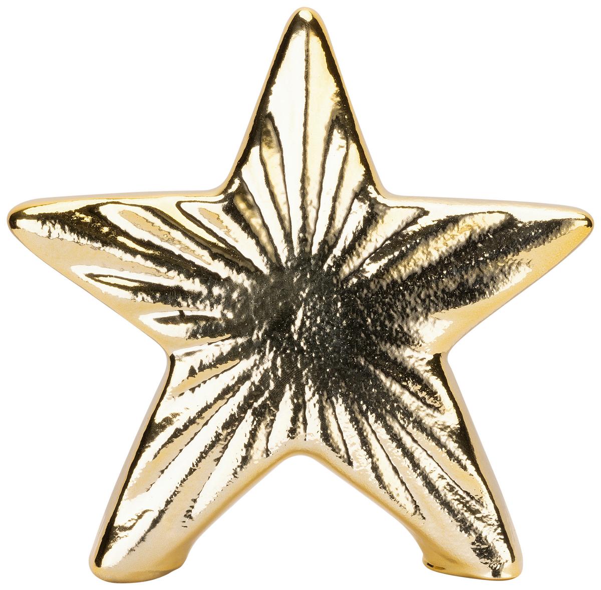 Dekostern Laura - Goldfarben, KONVENTIONELL, Keramik (10/2,8/10cm) - Luca Bessoni