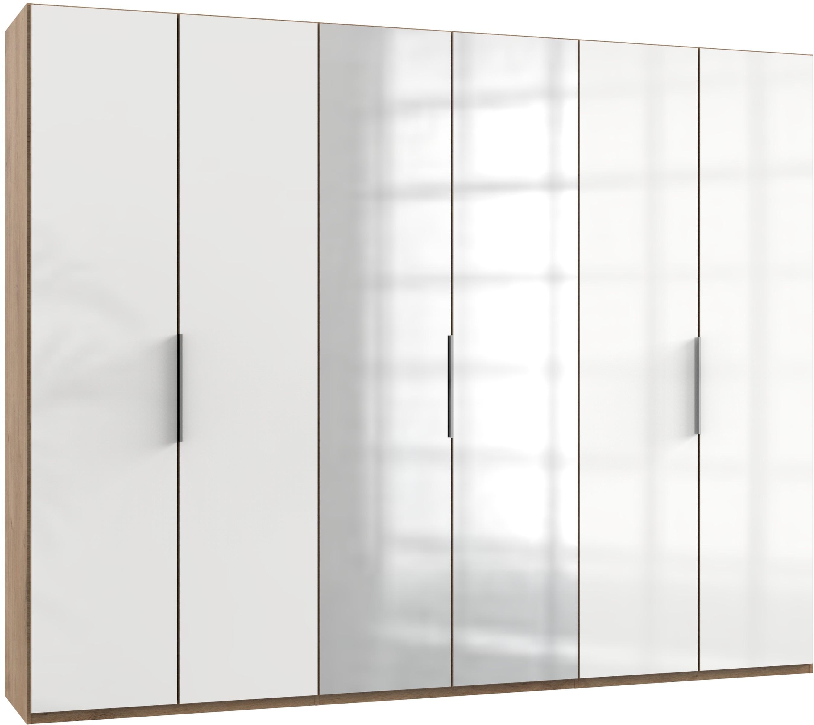 Drehtürenschrank 300cm Level, Weiß/eiche Dekor - Eichefarben/Weiß, MODERN, Glas/Holzwerkstoff (300/236/58cm) - MID.YOU