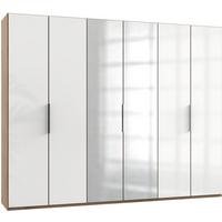 Drehtürenschrank 300cm Level, Weiß/eiche Dekor - Eichefarben/Weiß, MODERN, Glas/Holzwerkstoff (300/236/58cm) - MID.YOU