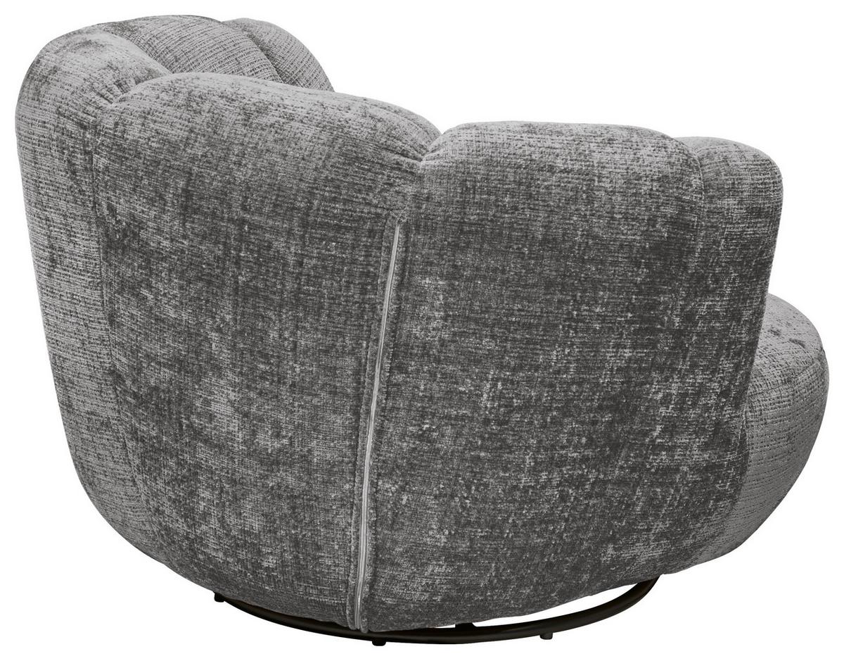 Sessel Muriel Grau B: 101 cm - Schwarz/Grau, KONVENTIONELL, Textil (101/69/107cm) - MID.YOU