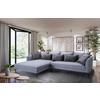 Ecksofa Piazza Grau S: 187x321 cm - Dunkelgrau/Schwarz, Design, Textil (187/321cm) - Livetastic