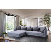 Ecksofa Piazza Grau S: 187x321 cm - Dunkelgrau/Schwarz, Design, Textil (187/321cm) - Livetastic