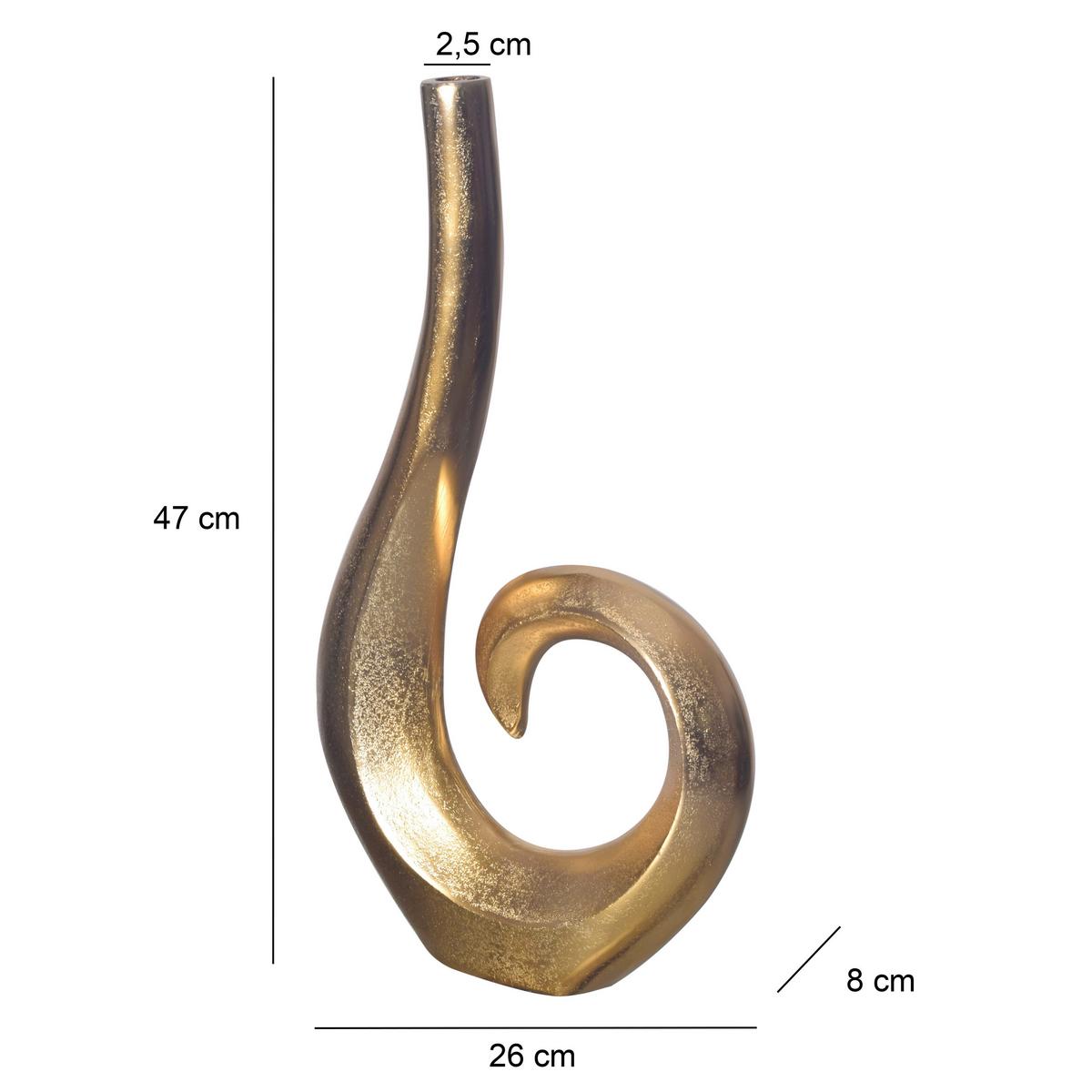 Dekovase Spirale Goldfarben B: 26 Cm - Goldfarben, Design, Metall (26/47/8cm) - Livetastic