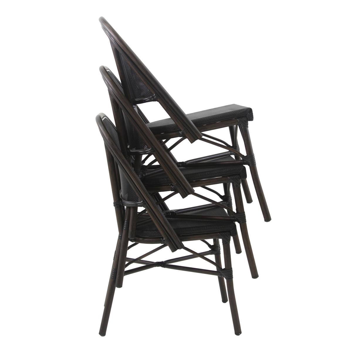 GARTENSTUHL-SET PARIS - Wengefarben/Schwarz, MODERN, Textil/Metall (47/90/57cm) - Gardenson