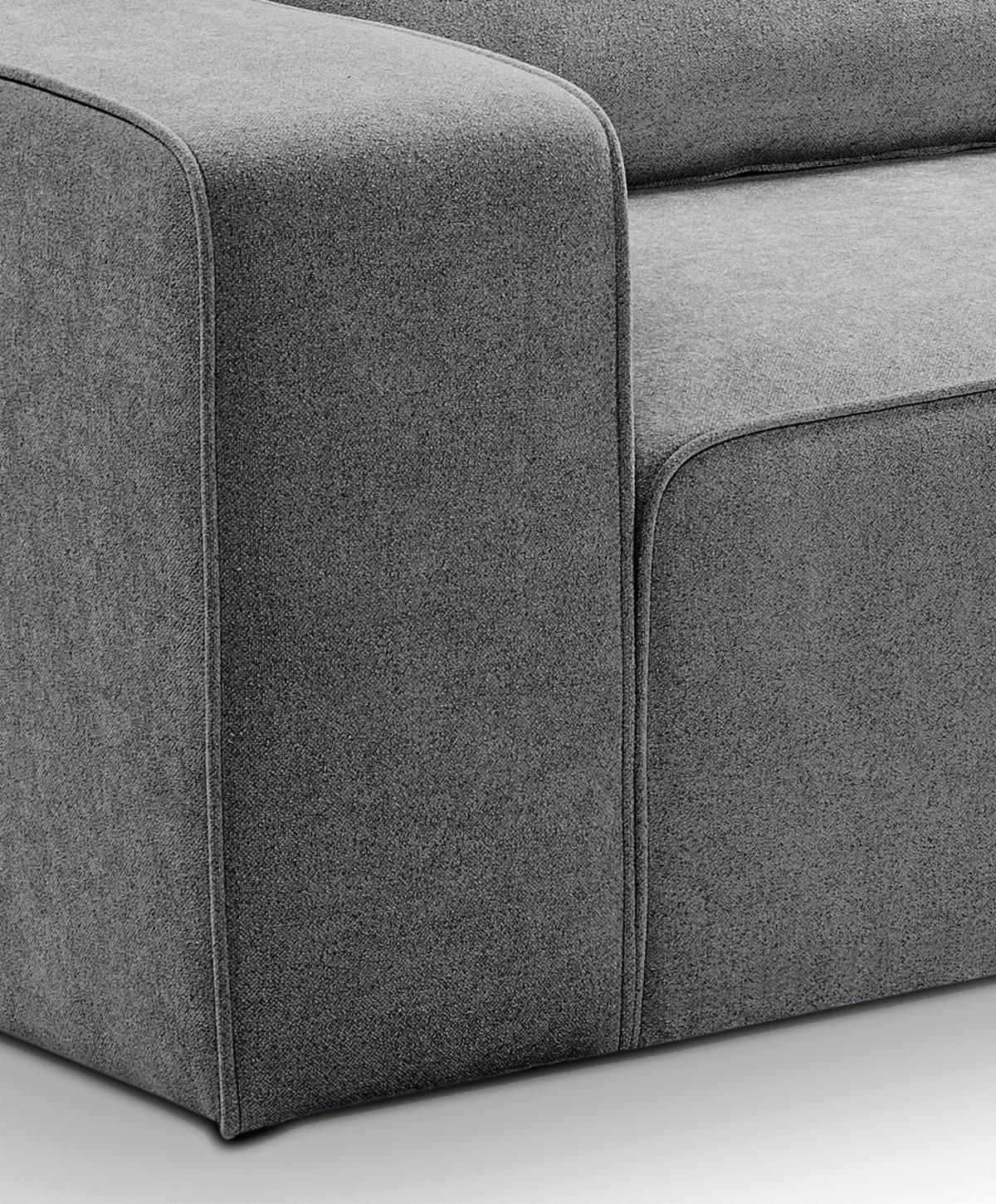 Ecksofa Lux Grau S: 305x281cm - Beige/Schwarz, Basics, Holz/Textil (305/281cm) - MID.YOU