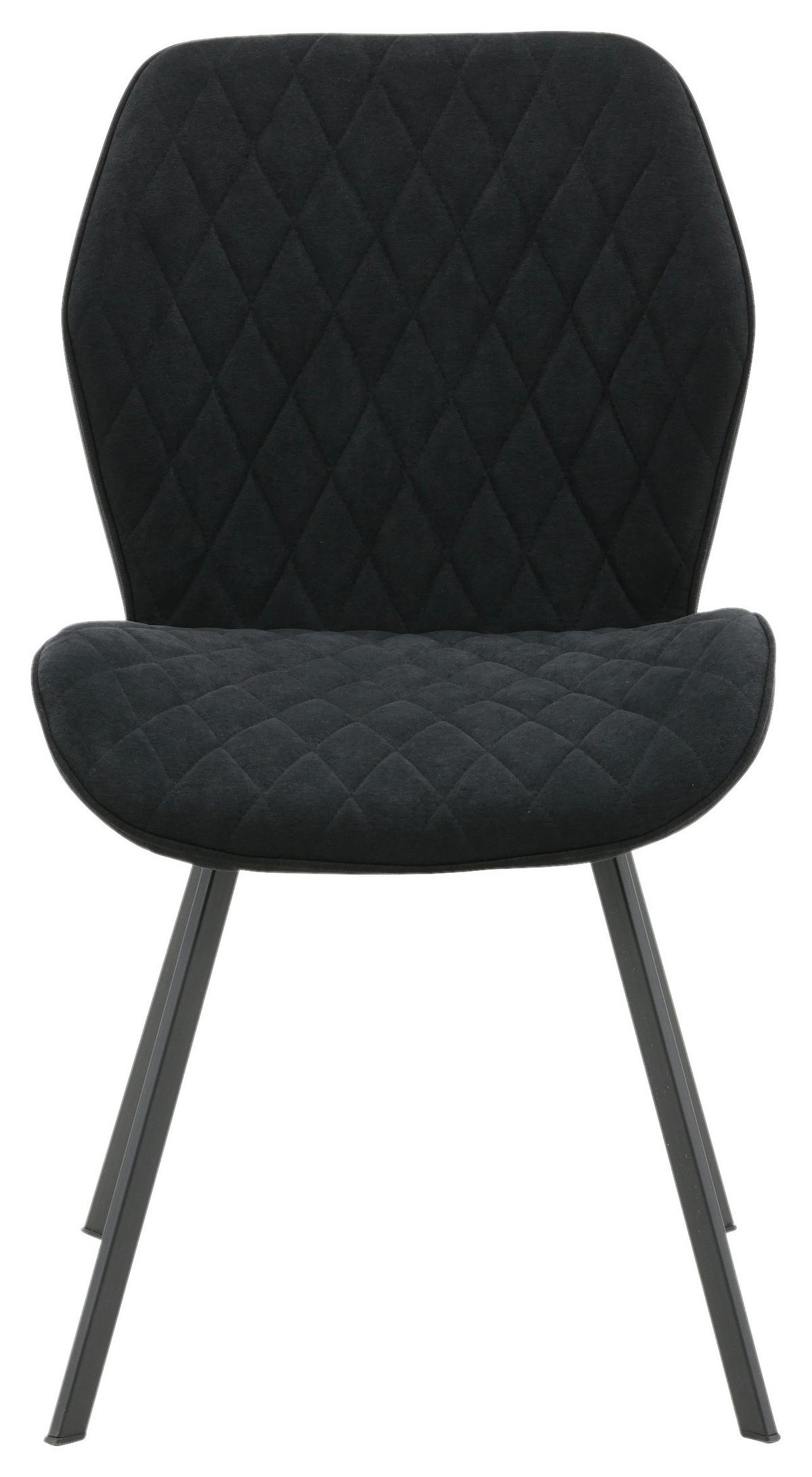 Stuhl-Set Gemma - Schwarz, Design, Textil/Metall (50/90/63cm) - Livetastic