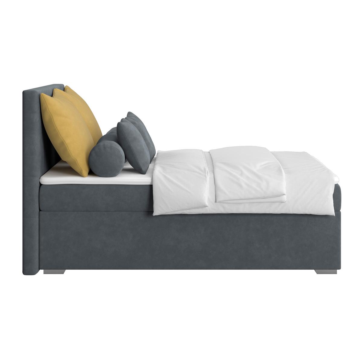 Kárpitozott Ágy Adria 140/200cm - szürkéskék, Konventionell, textil/fa