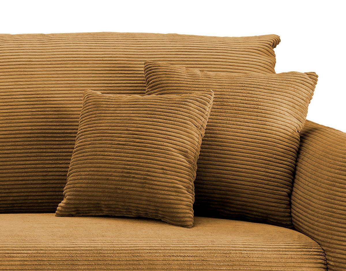 Ecksofa Vanilla Goldfarben S: 178/264-302 cm - Goldfarben/Schwarz, Design, Textil (178/264-302cm) - Livetastic
