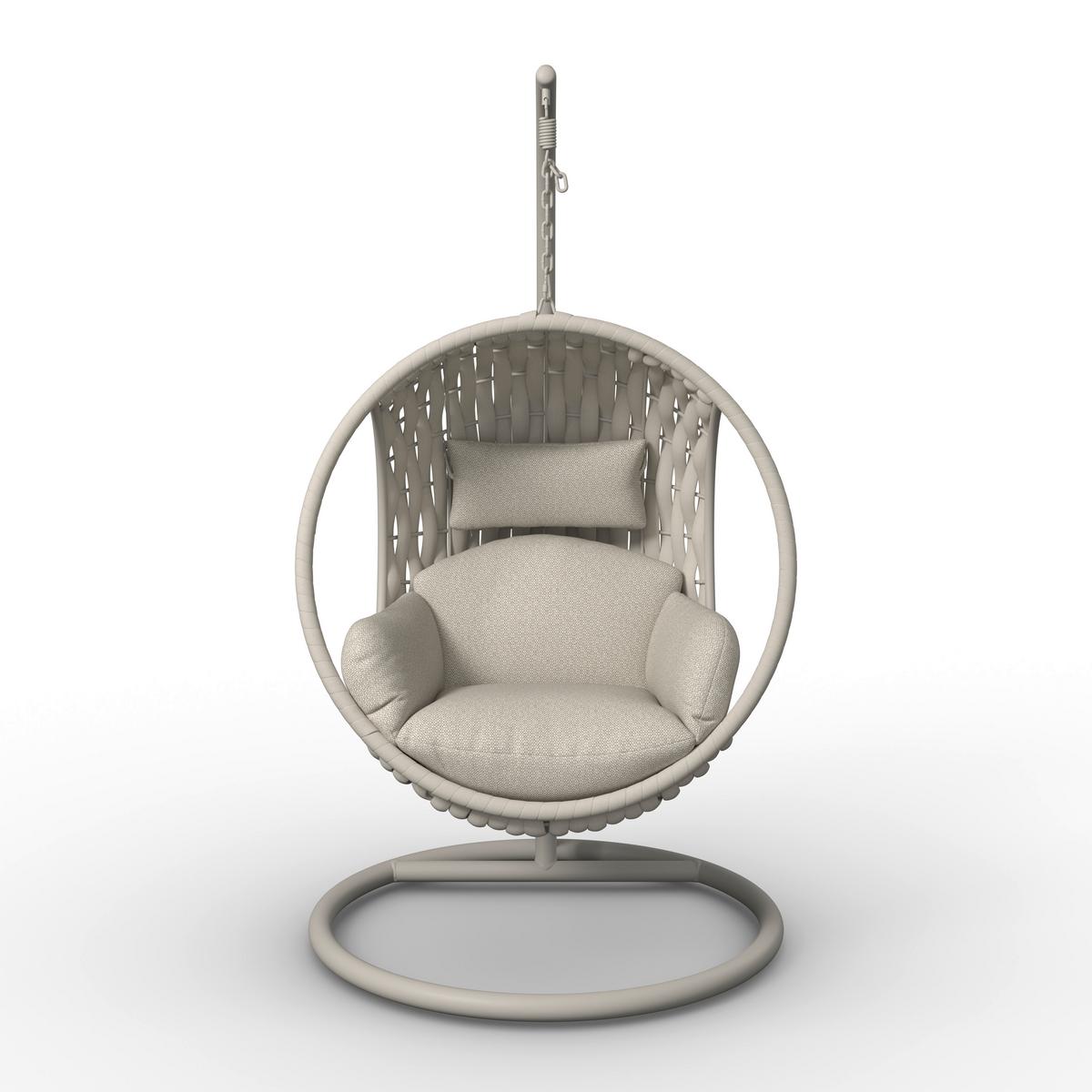 ZÁVESNÉ KRESLO MIRA - krémová, Modern, kov/textil (107/196/120cm) - Bessagi Garden