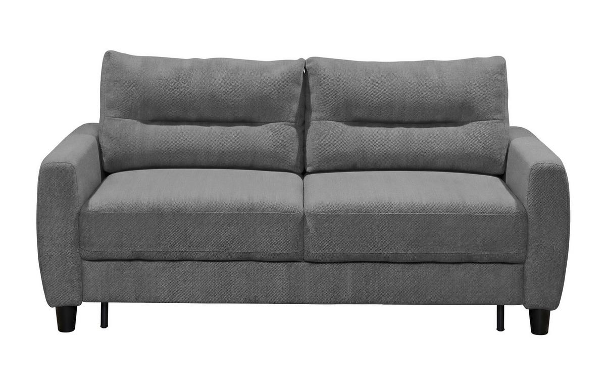 Schlafsofa Rio Elaris B: 192cm - Schwarz/Graphitfarben, MODERN, Textil (192/83/99cm) - MID.YOU